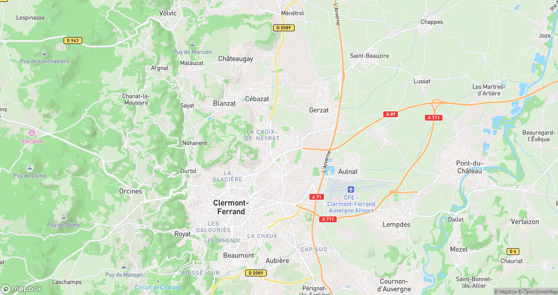 Localisation de la voiture à Clermont-Ferrand