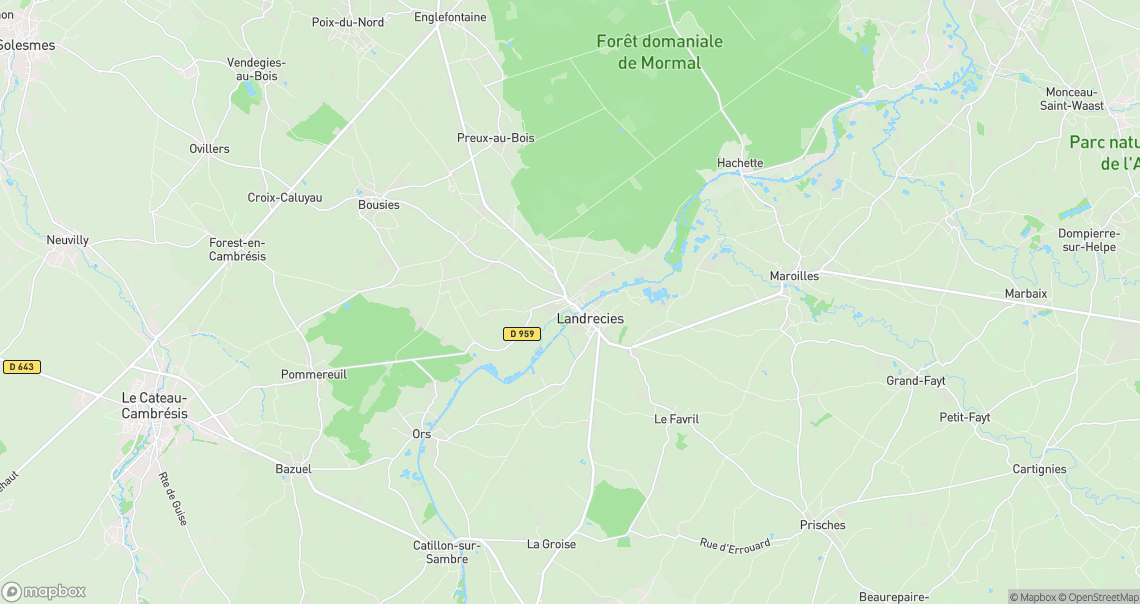 Localisation de la voiture à Landrecies