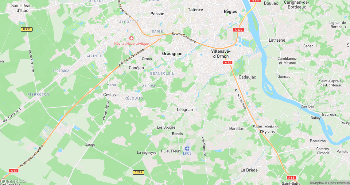 Localisation de la voiture à Léognan