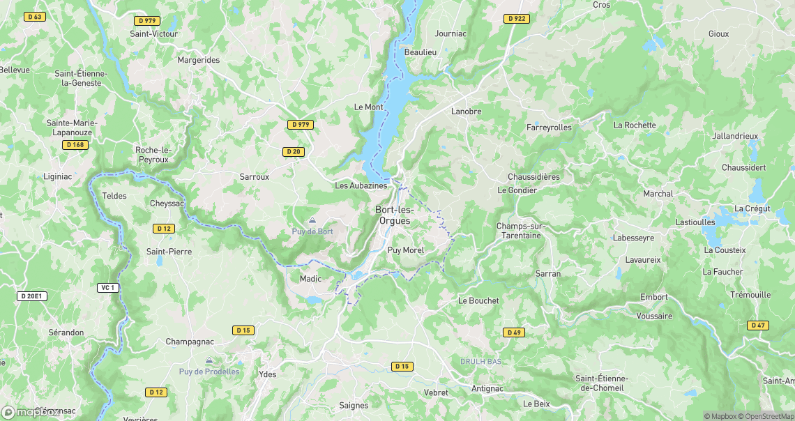 Localisation de la voiture à Bort-les-Orgues