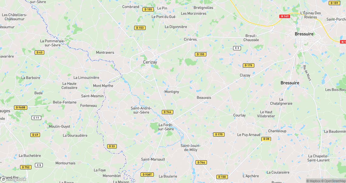 Localisation de la voiture à La Forêt-sur-Sèvre