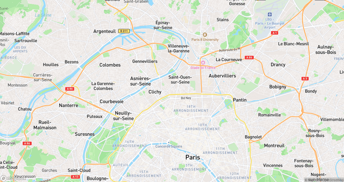 Localisation de la voiture à Saint-Ouen-sur-Seine