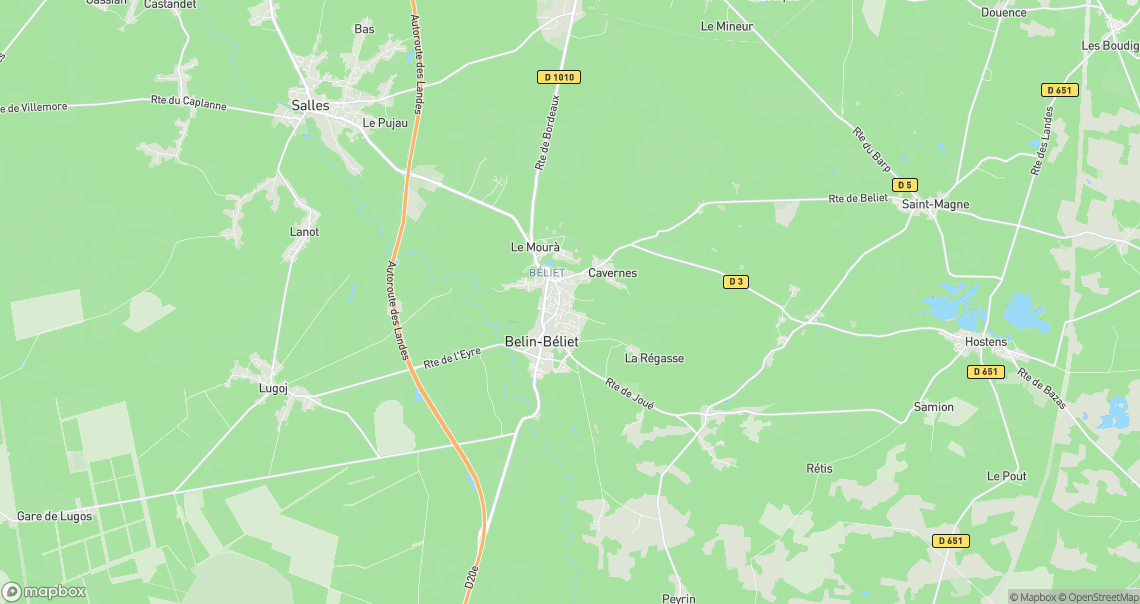 Localisation de la voiture à Belin-Béliet