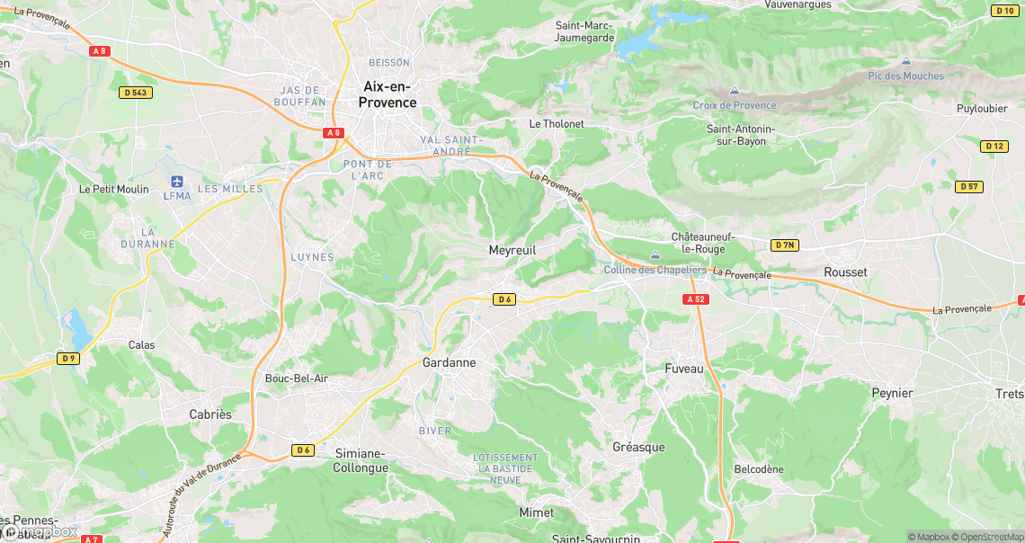 Localisation de la voiture à Meyreuil
