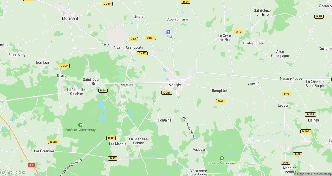 Localisation de la voiture à Nangis