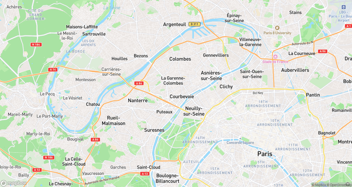 Localisation de la voiture à Courbevoie