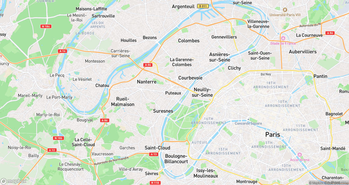 Localisation de la voiture à Puteaux