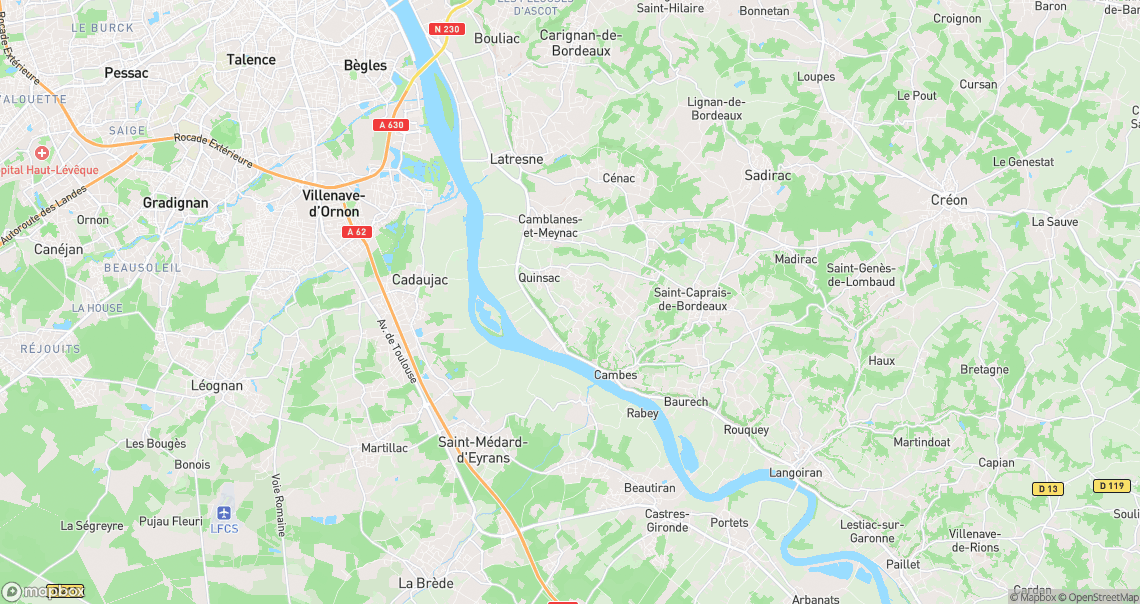 Localisation de la voiture à Quinsac