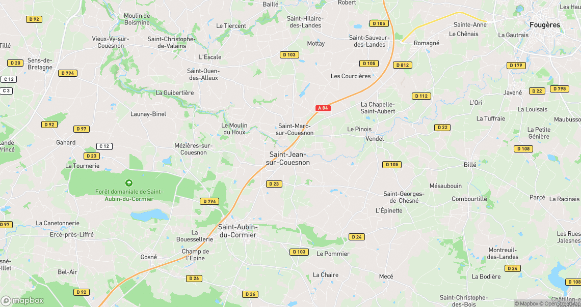 Localisation de la voiture à Rives-du-Couesnon