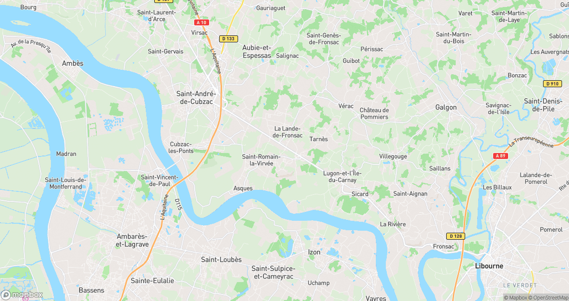 Localisation de la voiture à Cadillac-en-Fronsadais