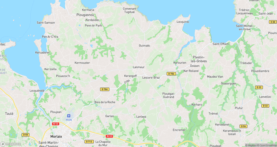 Localisation de la voiture à Lanmeur