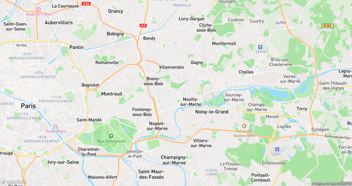 Localisation de la voiture à Neuilly-Plaisance