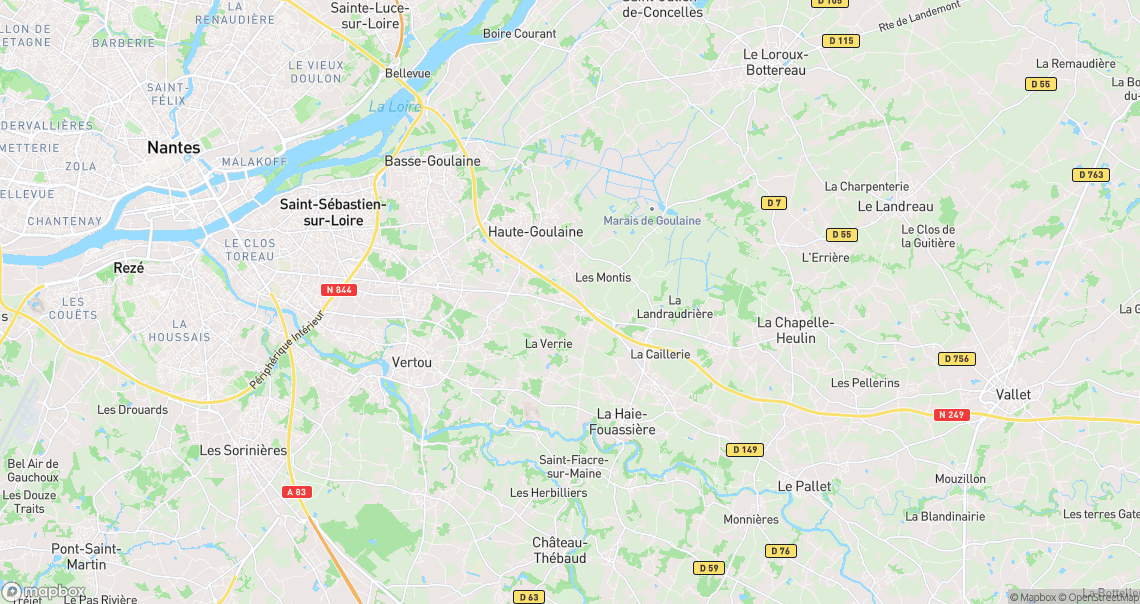 Localisation de la voiture à Haute-Goulaine