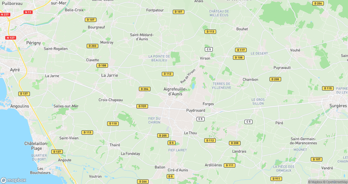 Localisation de la voiture à Aigrefeuille-d'Aunis