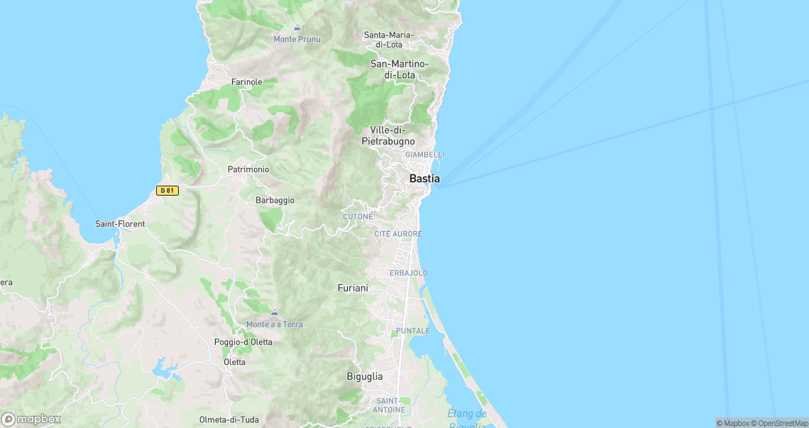 Localisation de la voiture à Bastia