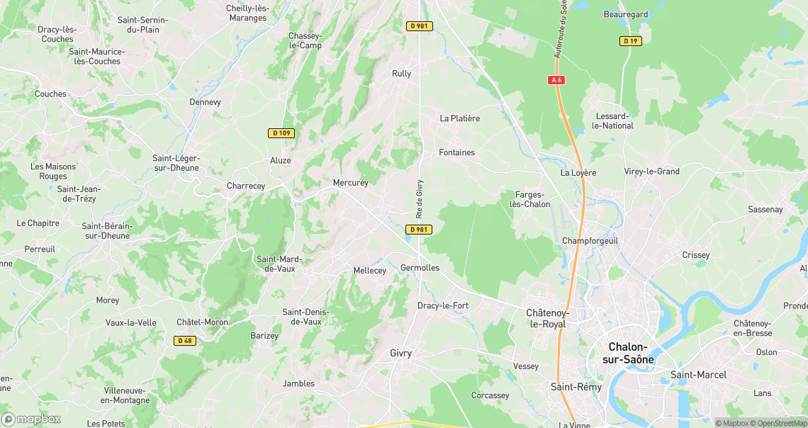 Localisation de la voiture à Mercurey