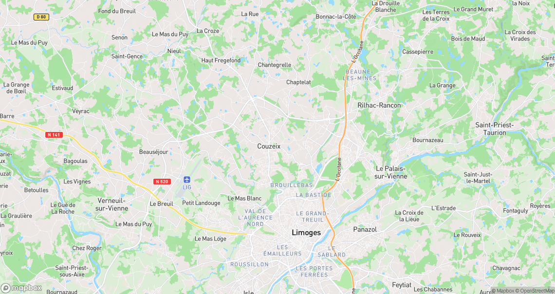 Localisation de la voiture à Couzeix