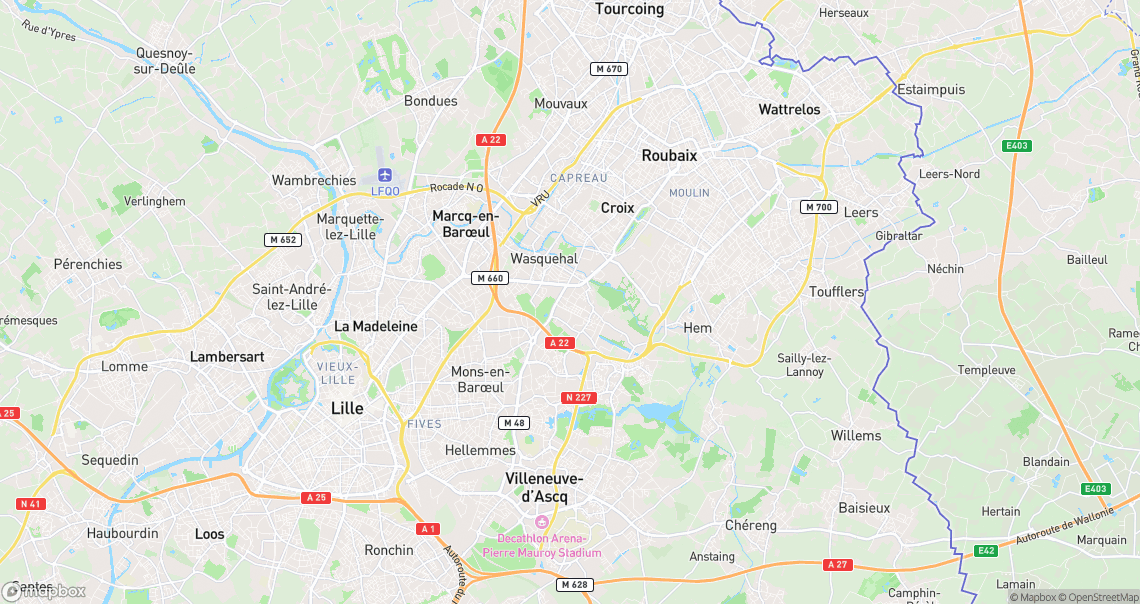 Localisation de la voiture à Villeneuve-d'Ascq