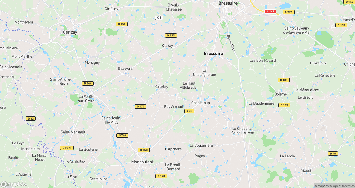 Localisation de la voiture à Courlay