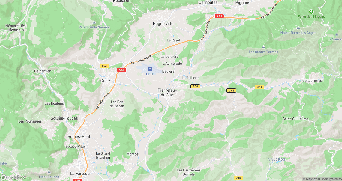Localisation de la voiture à Pierrefeu-du-Var