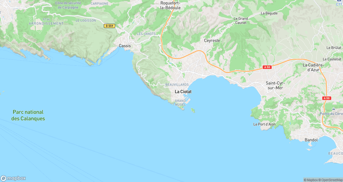 Localisation de la voiture à La Ciotat