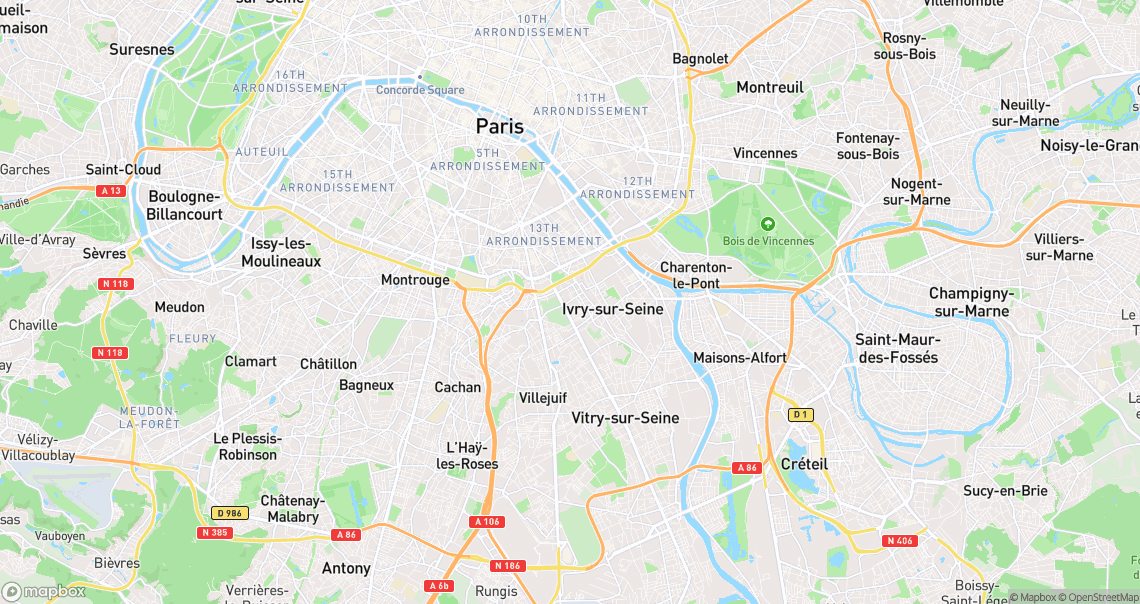 Localisation de la voiture à Ivry-sur-Seine