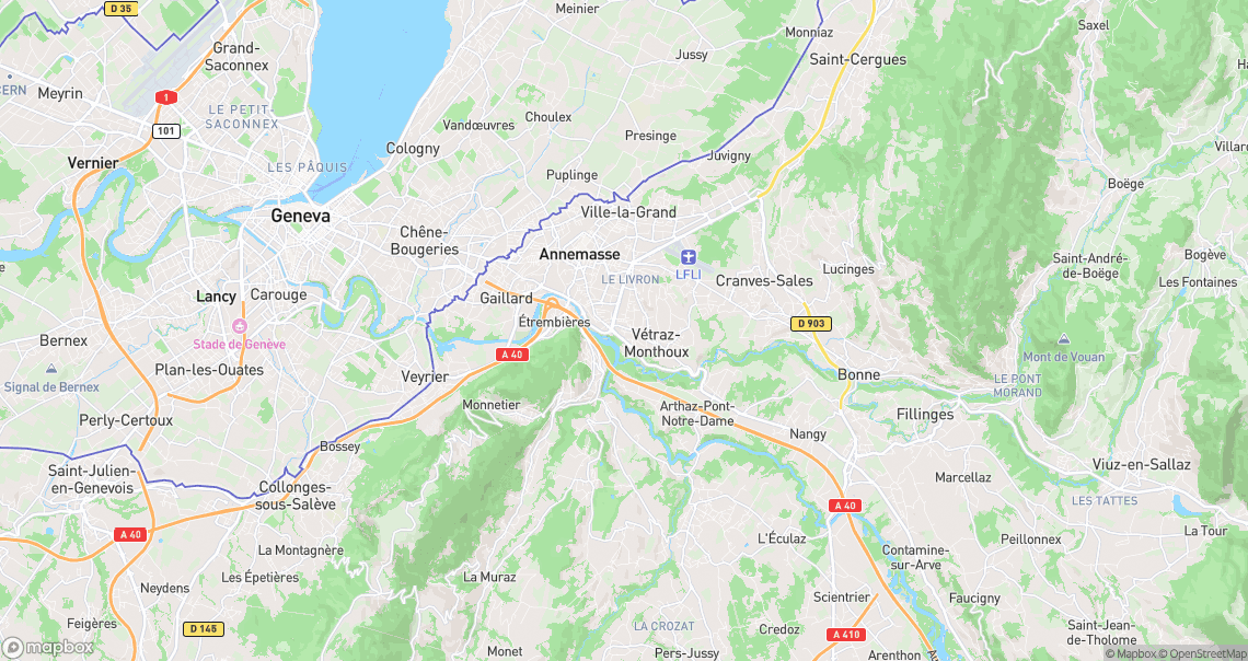 Localisation de la voiture à Vétraz-Monthoux