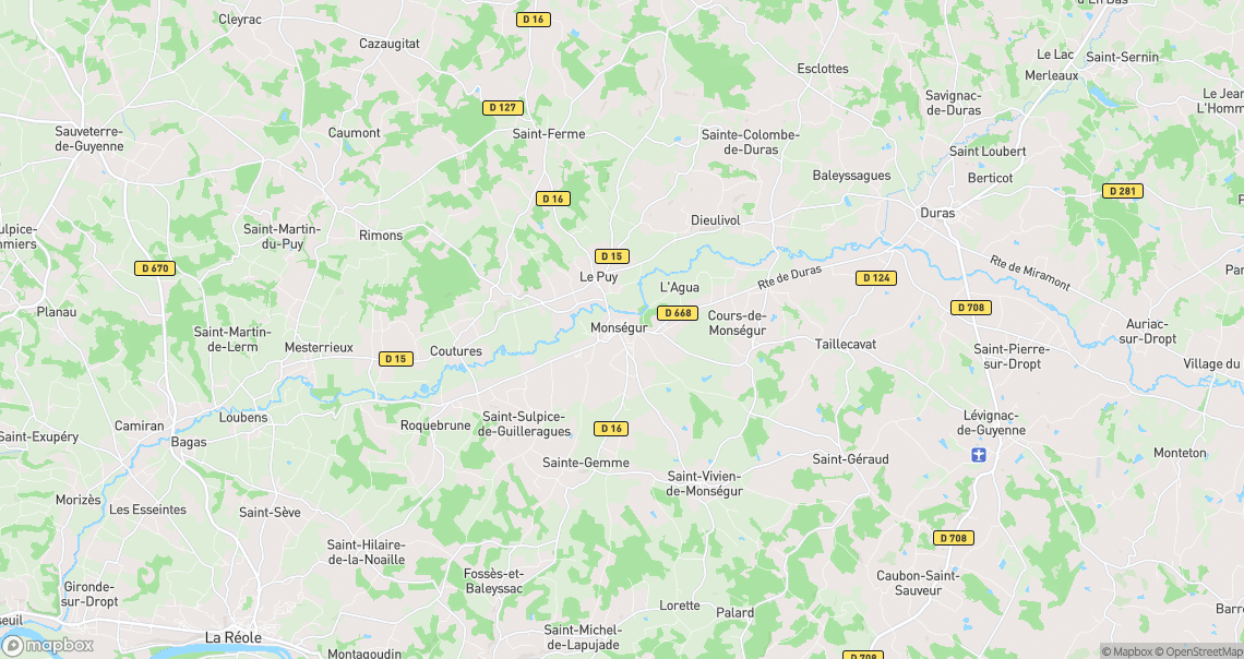 Localisation de la voiture à Monségur