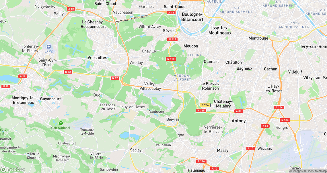 Localisation de la voiture à Vélizy-Villacoublay