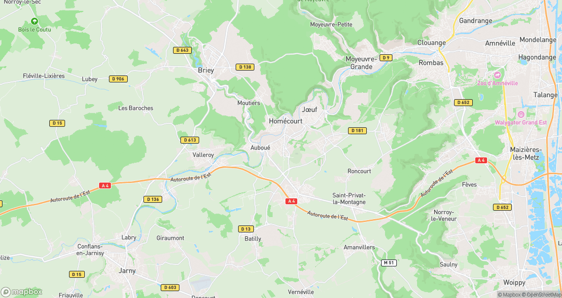 Localisation de la voiture à Homécourt