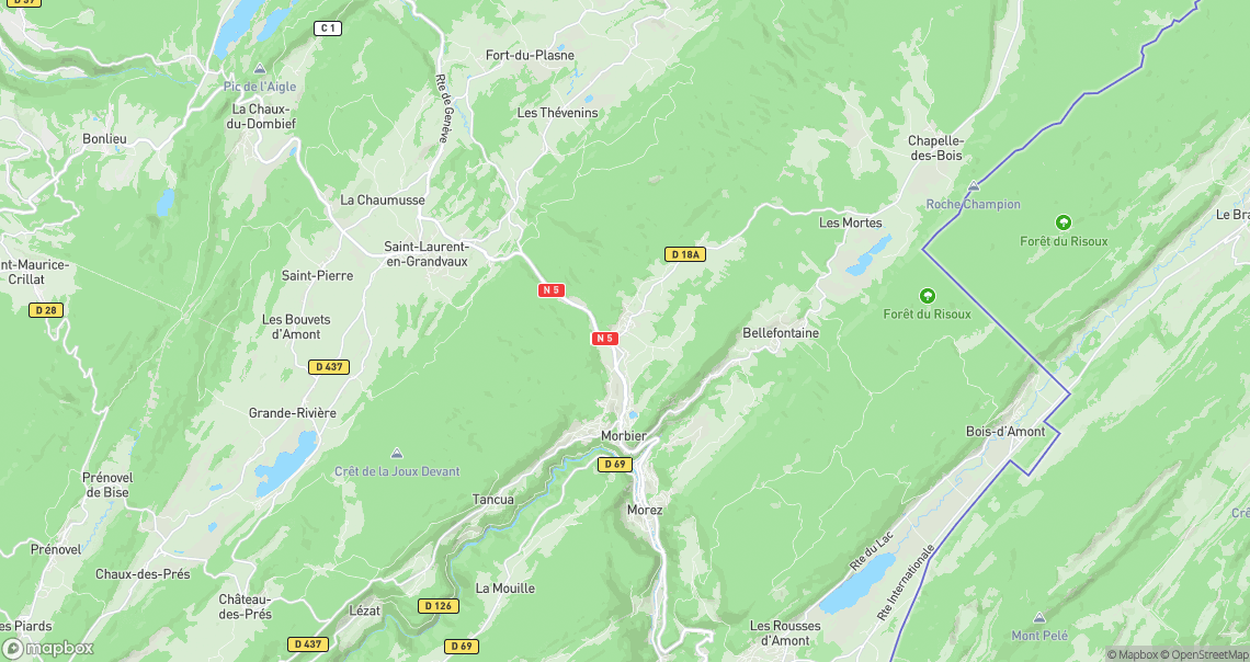 Localisation de la voiture à Morbier