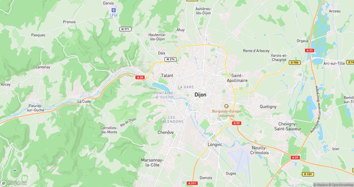 Localisation de la voiture à Dijon