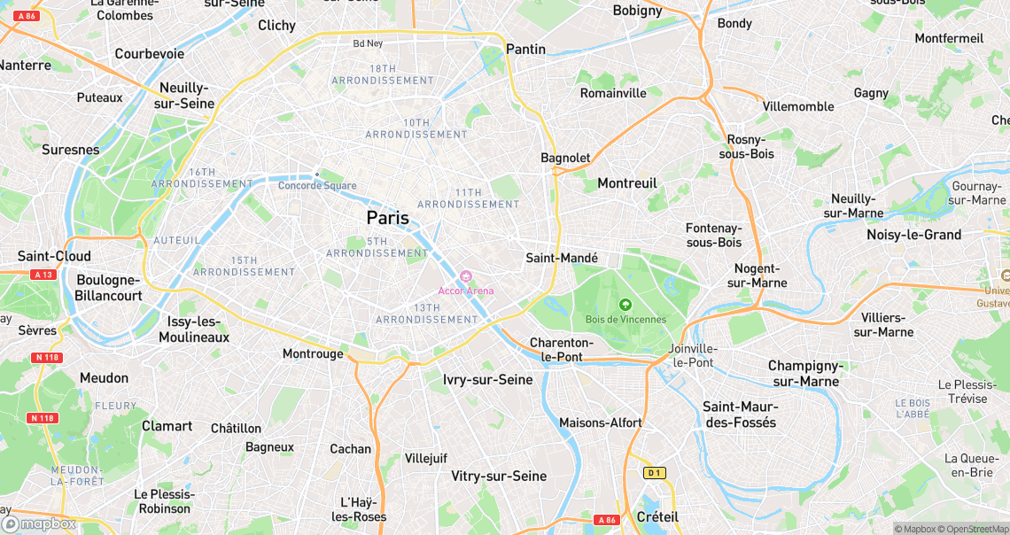 Localisation de la voiture à Paris