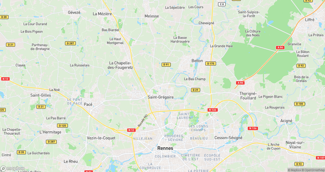 Localisation de la voiture à Saint-Grégoire