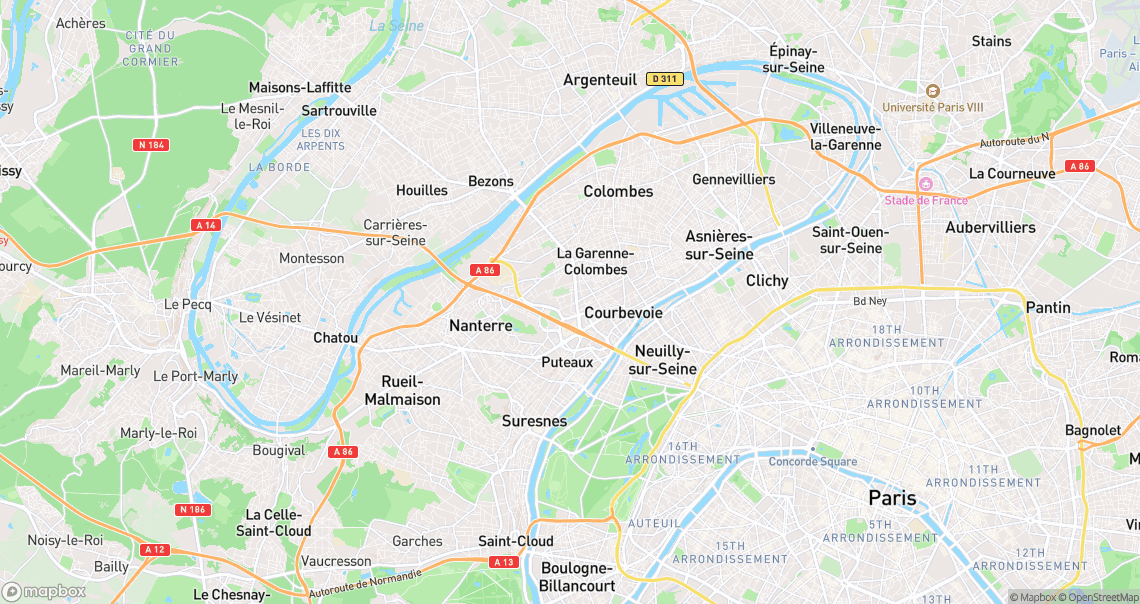 Localisation de la voiture à Courbevoie