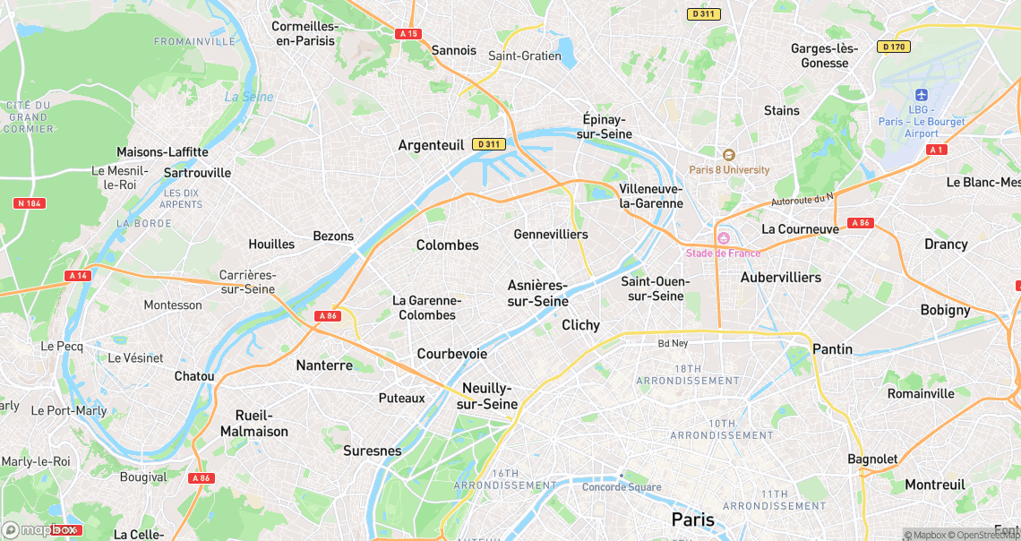 Localisation de la voiture à Asnières-sur-Seine