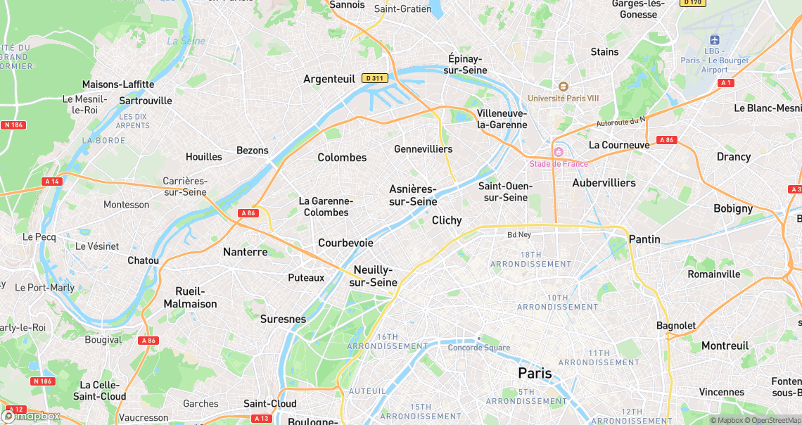 Localisation de la voiture à Asnières-sur-Seine