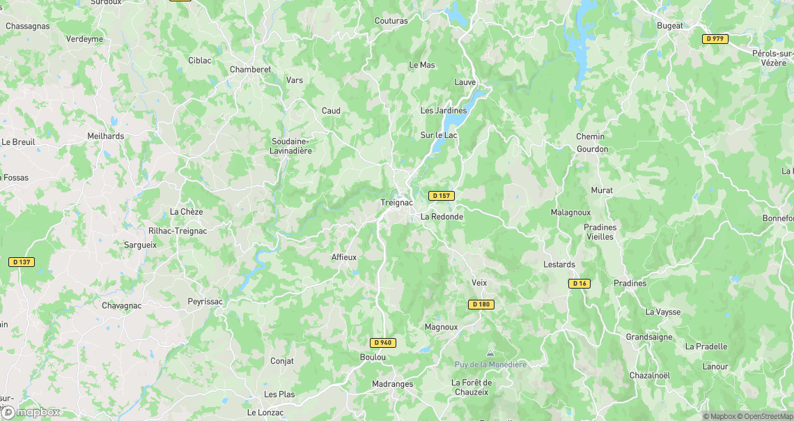 Localisation de la voiture à Treignac