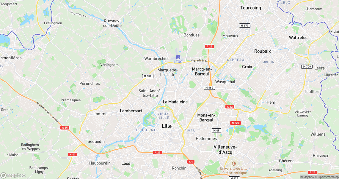 Localisation de la voiture à La Madeleine