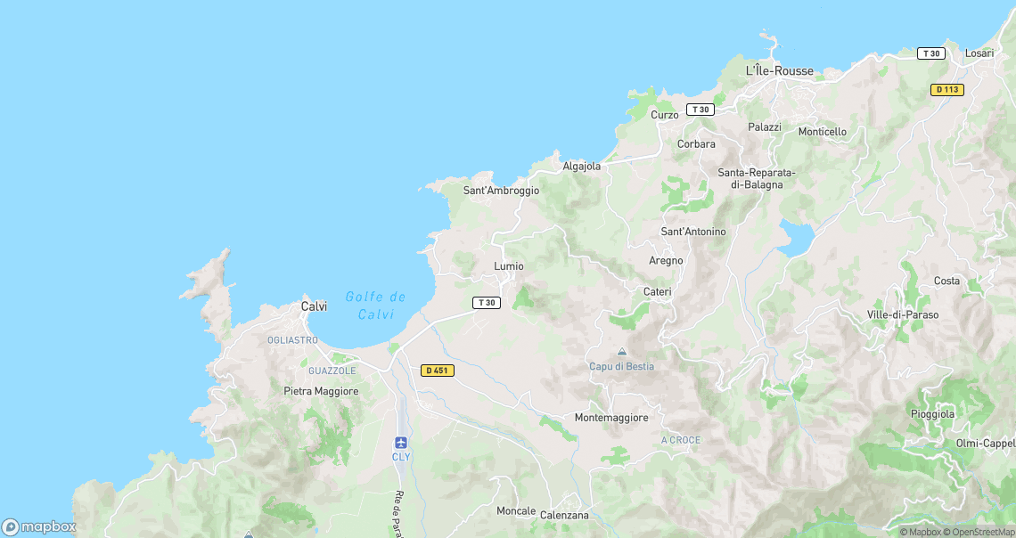 Localisation de la voiture à Lumio