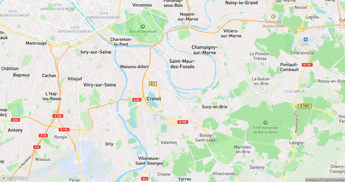 Localisation de la voiture à Créteil