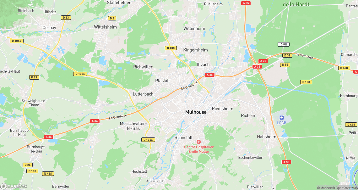 Localisation de la voiture à Mulhouse