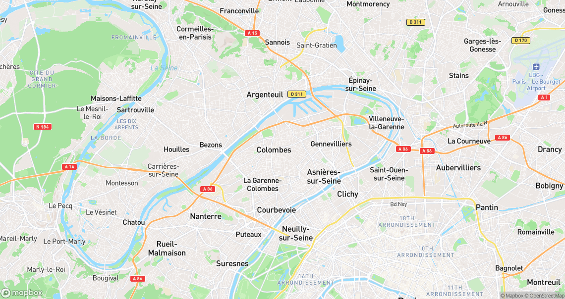 Localisation de la voiture à Colombes