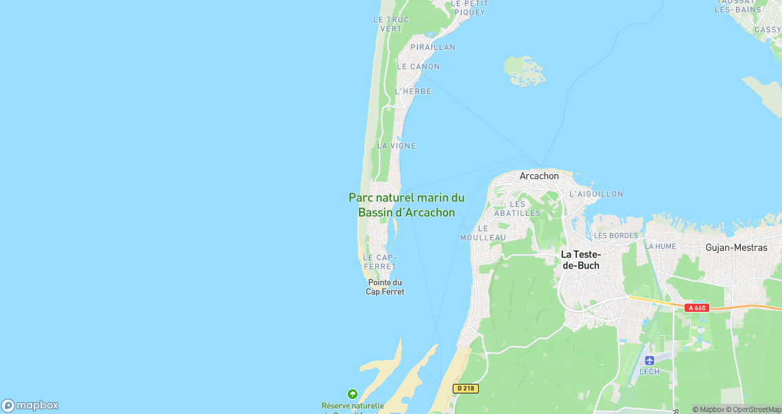 Localisation de la voiture à Lège-Cap-Ferret