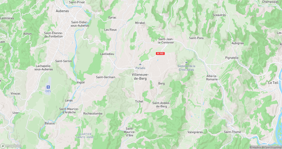 Localisation de la voiture à Villeneuve-de-Berg
