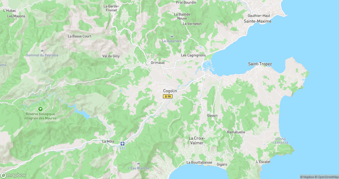 Localisation de la voiture à Cogolin