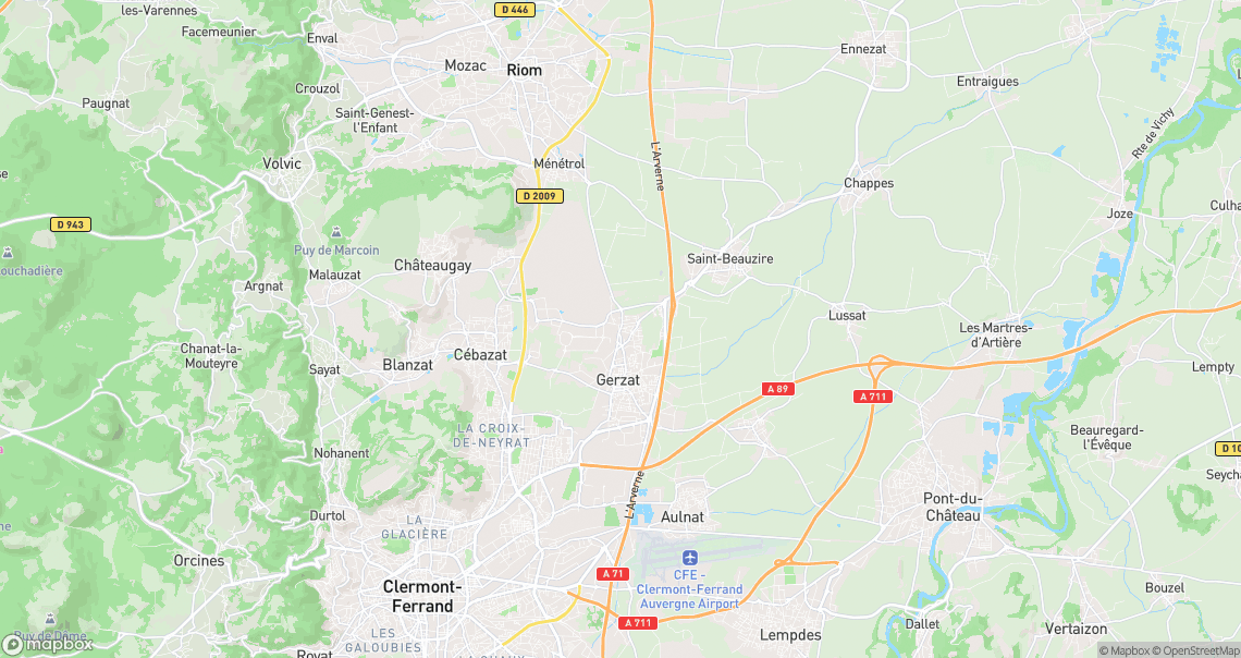 Localisation de la voiture à Gerzat