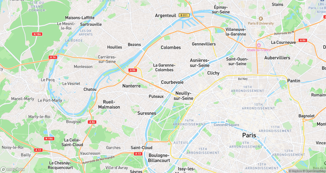 Localisation de la voiture à Courbevoie
