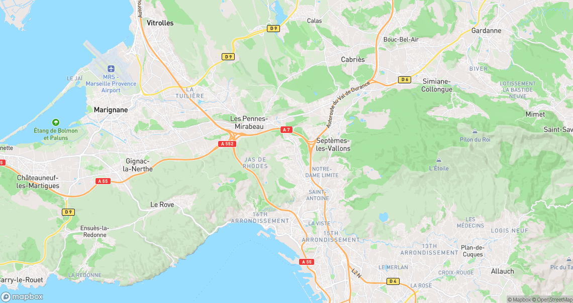 Localisation de la voiture à Les Pennes-Mirabeau