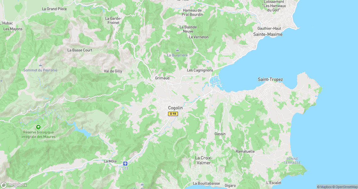 Localisation de la voiture à Grimaud